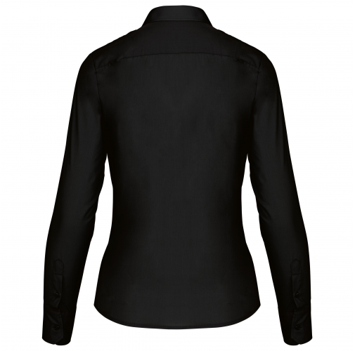 black Camisa piloto manga larga mujer