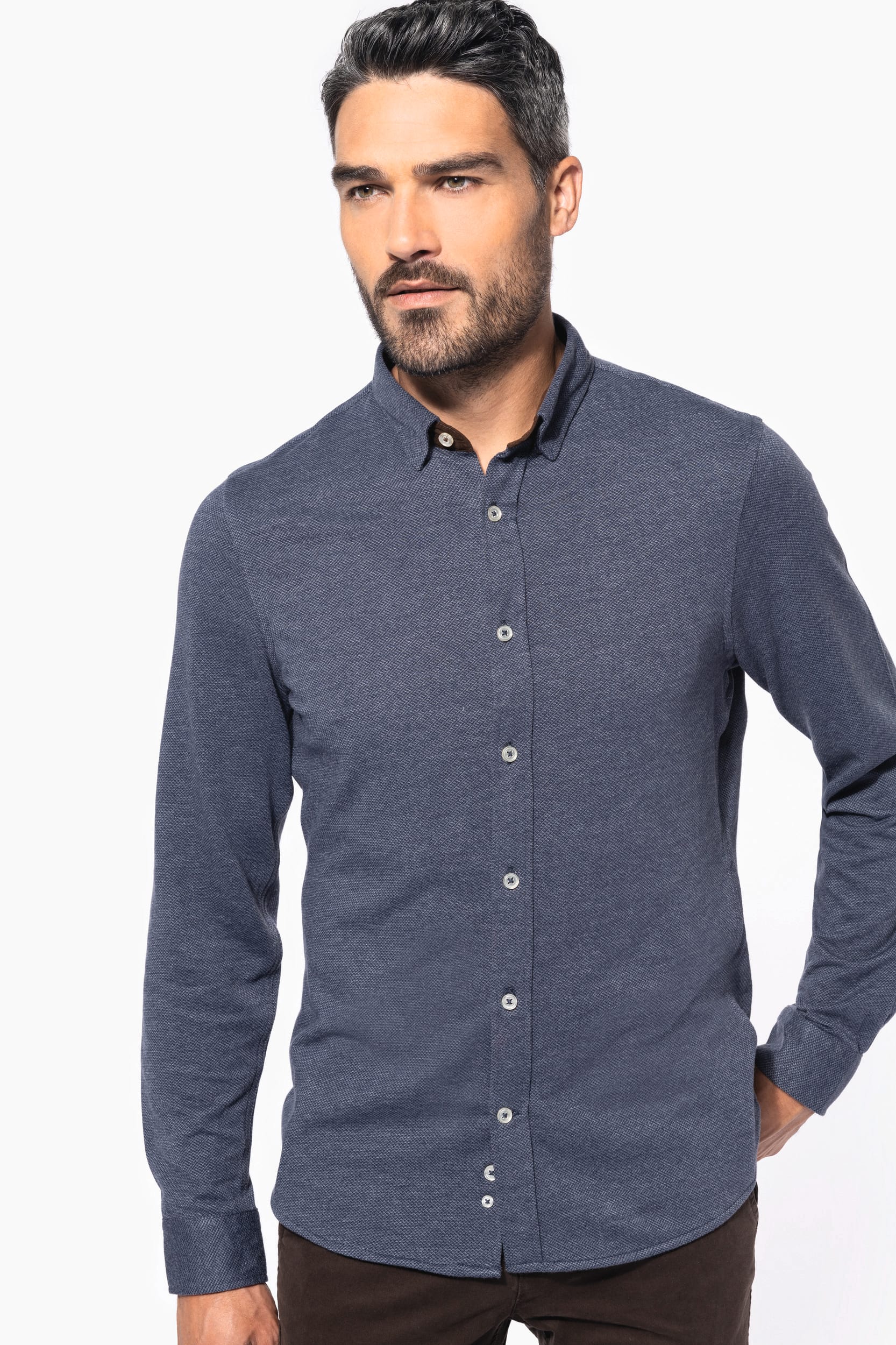CAMISA JACQUARD MANGA LARGA