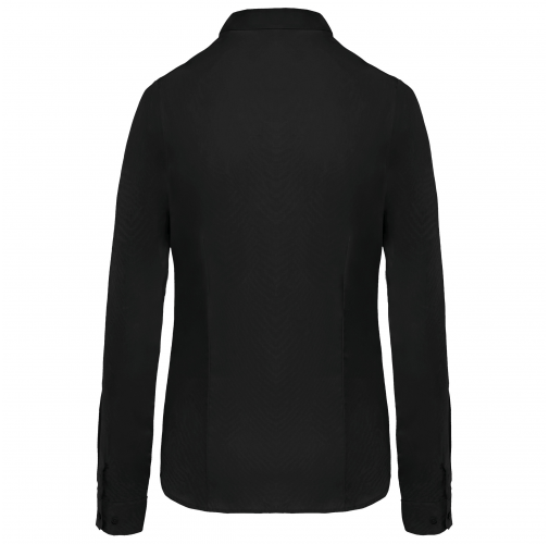 black Camisa popelina manga larga mujer
