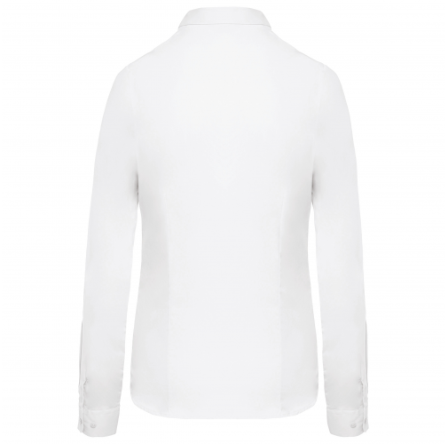white Camisa popelina manga larga mujer