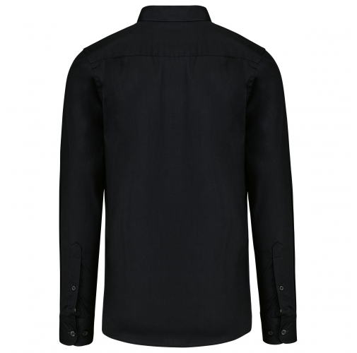 black Camisa popelina manga larga hombre
