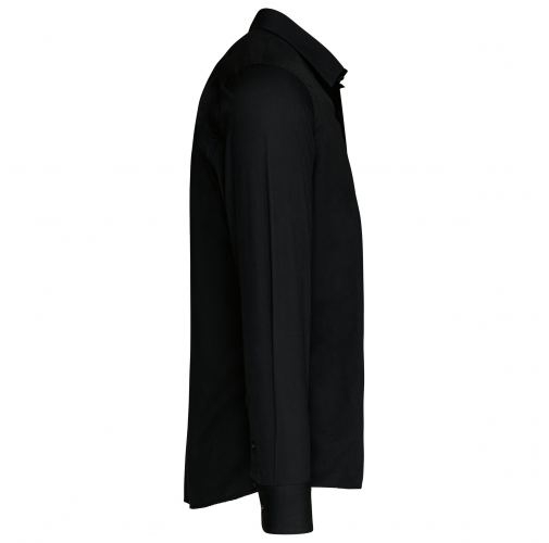black Camisa popelina manga larga hombre