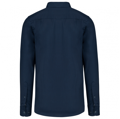 navy Camisa popelina manga larga hombre