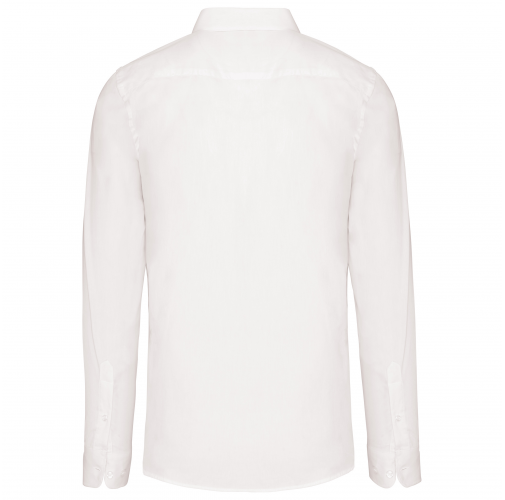 white Camisa popelina manga larga hombre