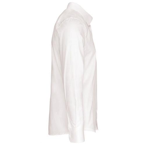 white Camisa popelina manga larga hombre