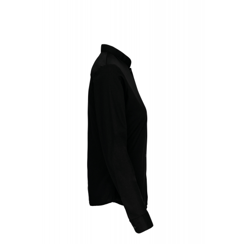 black Camisa cuello mao manga larga mujer