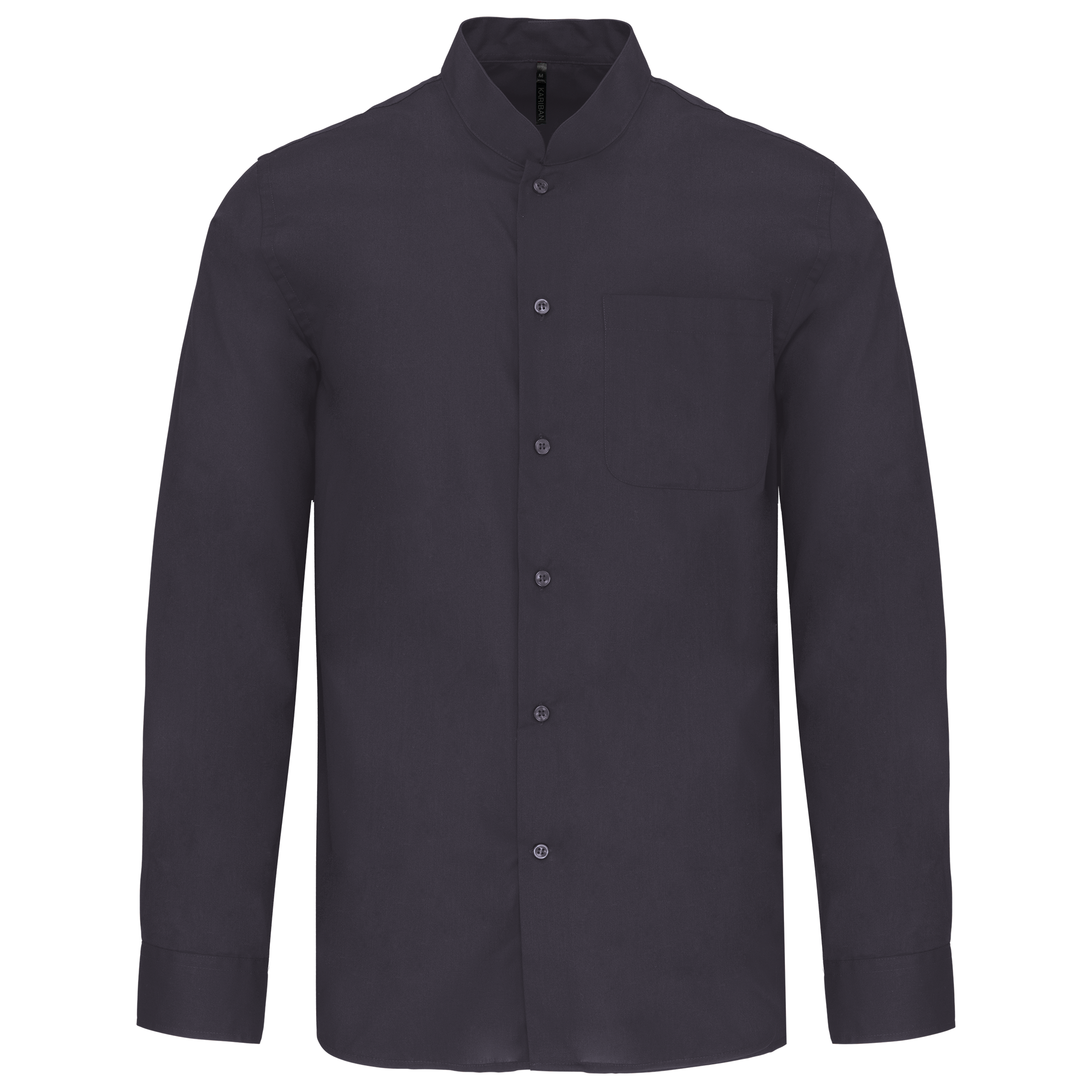 black Camisa cuello mao manga larga hombre