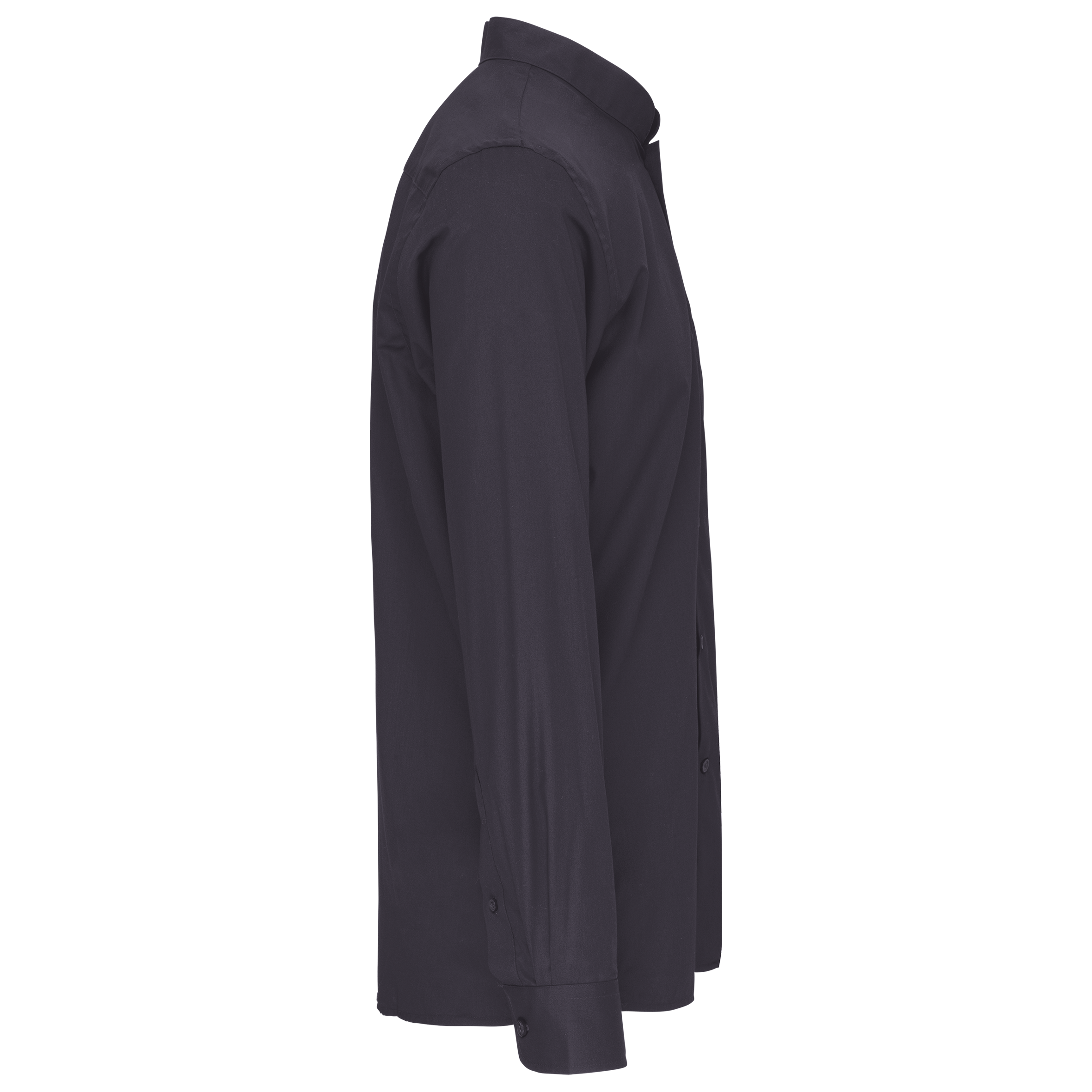 black Camisa cuello mao manga larga hombre