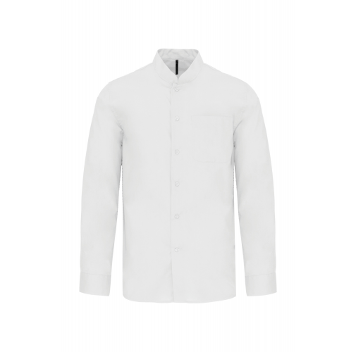white Camisa cuello mao manga larga hombre