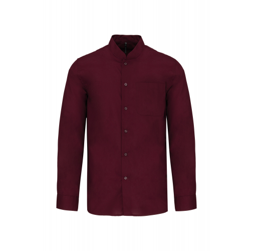 wine Camisa cuello mao manga larga hombre