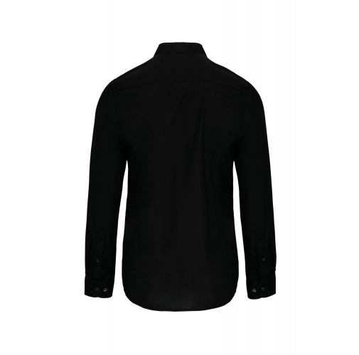 black Camisa cuello mao manga larga hombre