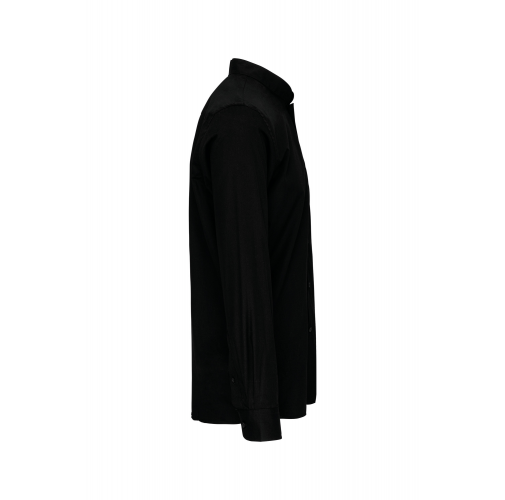 black Camisa cuello mao manga larga hombre