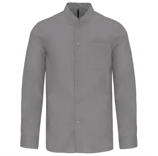 silver Camisa cuello mao manga larga hombre