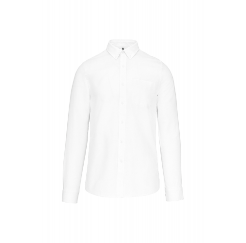 white Camisa oxford lavada manga larga
