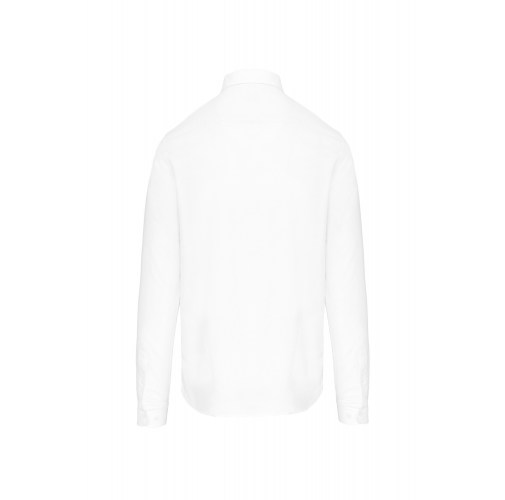 white Camisa oxford lavada manga larga