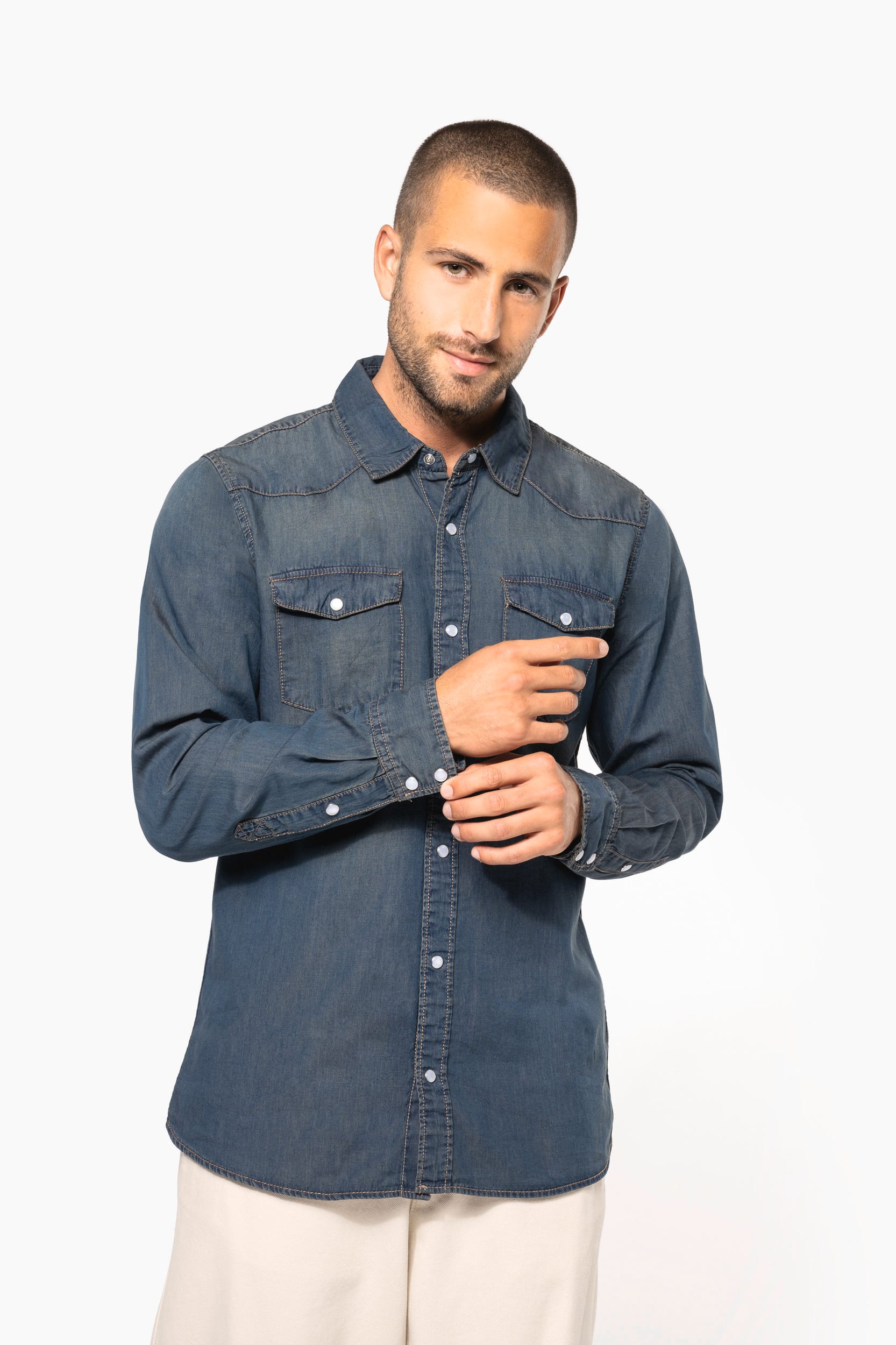 CAMISA DENIM MANGA LARGA HOMBRE