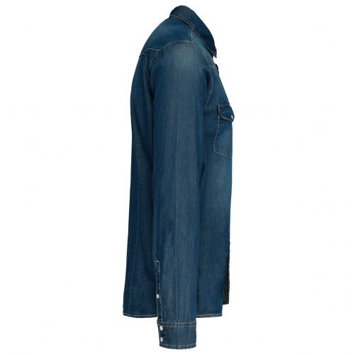 blue jean Camisa denim manga larga hombre