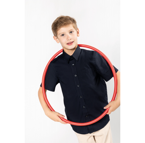 Camisa popelina manga corta niños