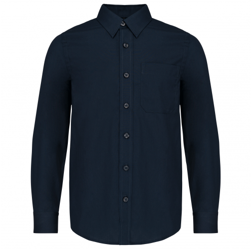 navy Camisa popelina manga larga niños