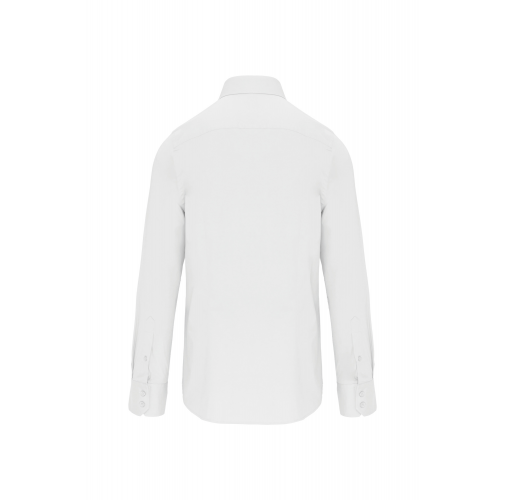 white Camisa ajustado no-plancha manga larga hombre