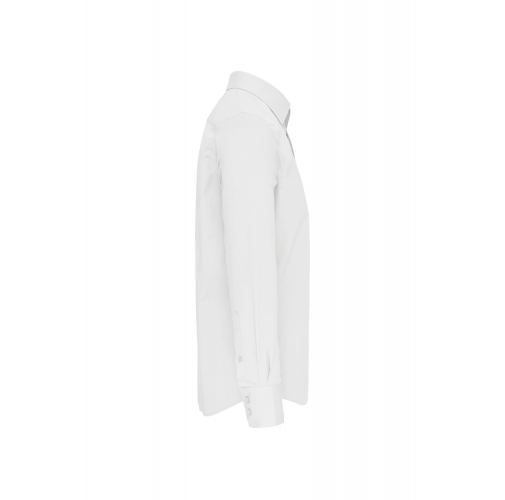 white Camisa ajustado no-plancha manga larga hombre