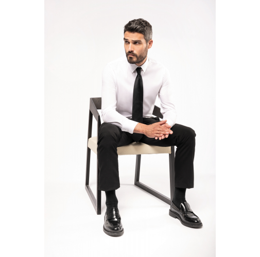 Camisa ajustado no-plancha manga larga hombre