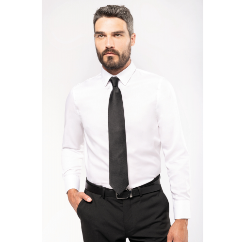 Camisa ajustado no-plancha manga larga hombre