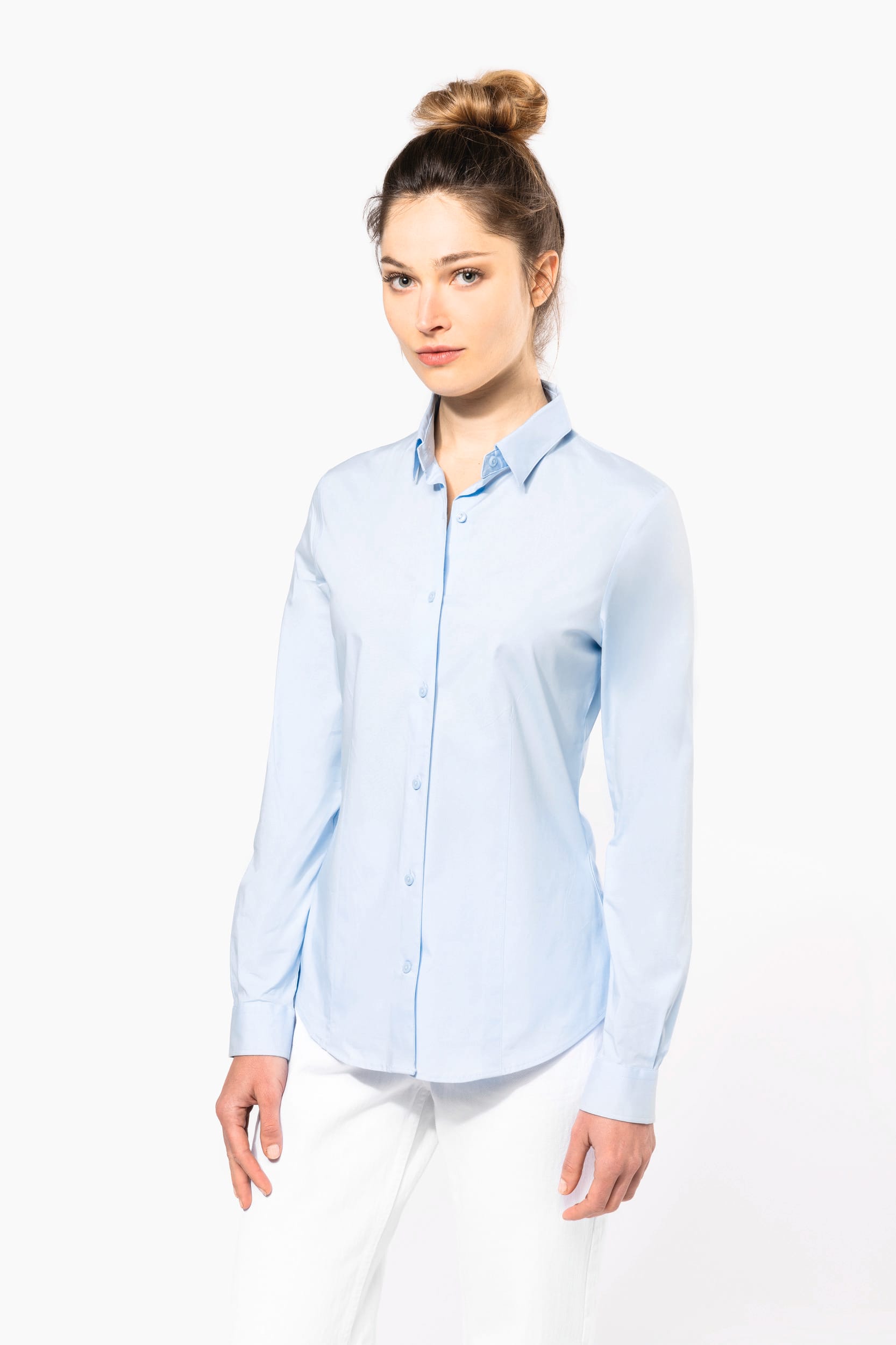 CAMISA STRETCH MANGA LARGA MUJER