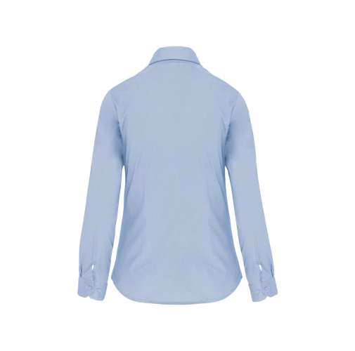 light blue Camisa stretch manga larga mujer