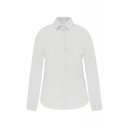 white Camisa stretch manga larga mujer