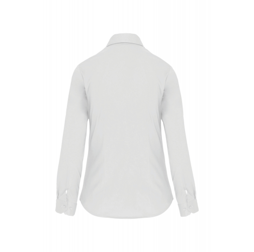 white Camisa stretch manga larga mujer