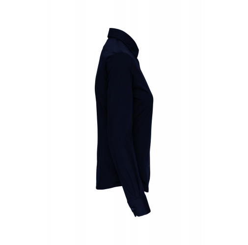 navy Camisa stretch manga larga mujer