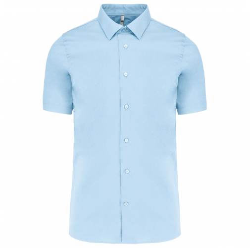 light blue Camisa strech manga corta hombre
