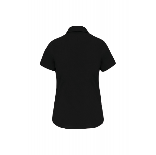 black Camisa stretch manga corta mujer
