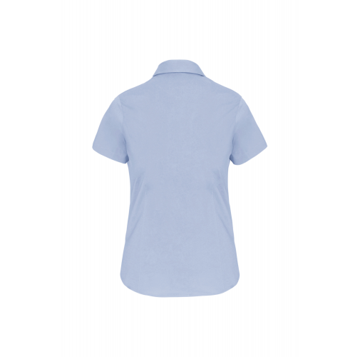 light blue Camisa stretch manga corta mujer