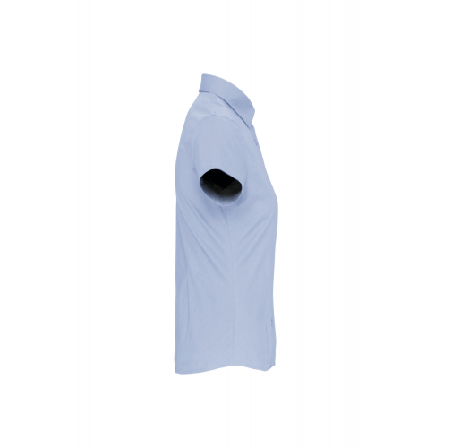light blue Camisa stretch manga corta mujer
