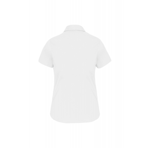 white Camisa stretch manga corta mujer