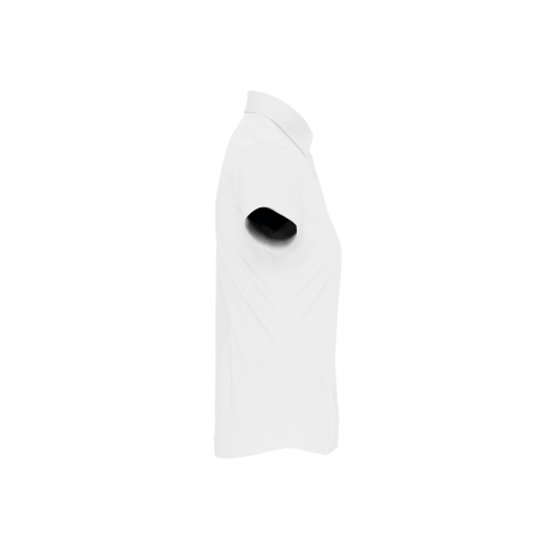 white Camisa stretch manga corta mujer