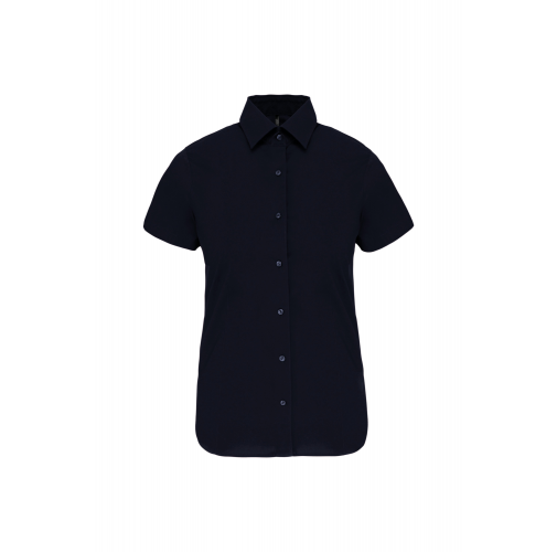 navy Camisa stretch manga corta mujer