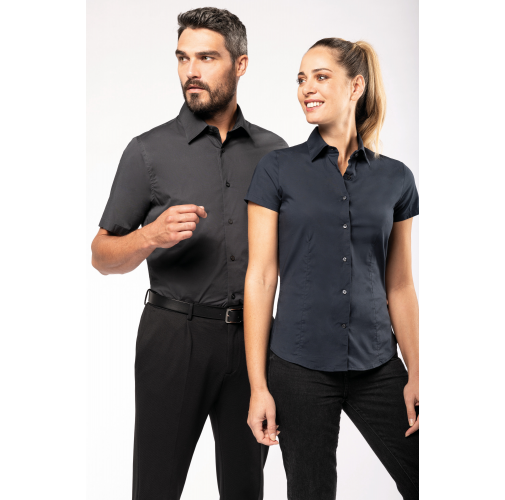 Camisa stretch manga corta mujer