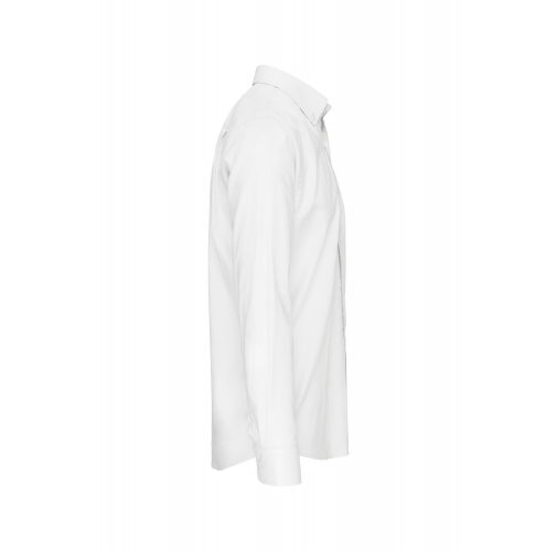 white Camisa oxford manga larga hombre