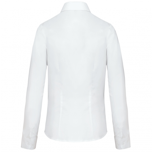 white Camisa oxford manga larga mujer