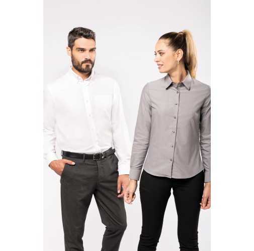 Camisa oxford manga larga mujer