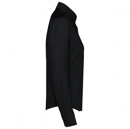 black Camisa oxford manga larga mujer
