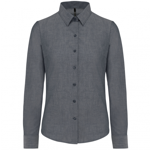 oxford shadow navy Camisa oxford manga larga mujer