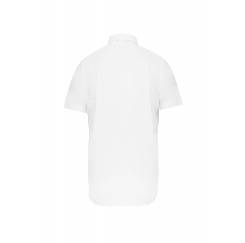 white Camisa oxford manga corta hombre