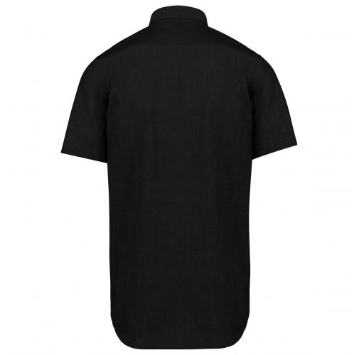 black Camisa oxford manga corta hombre