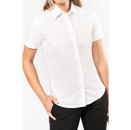 Camisa oxford manga corta mujer