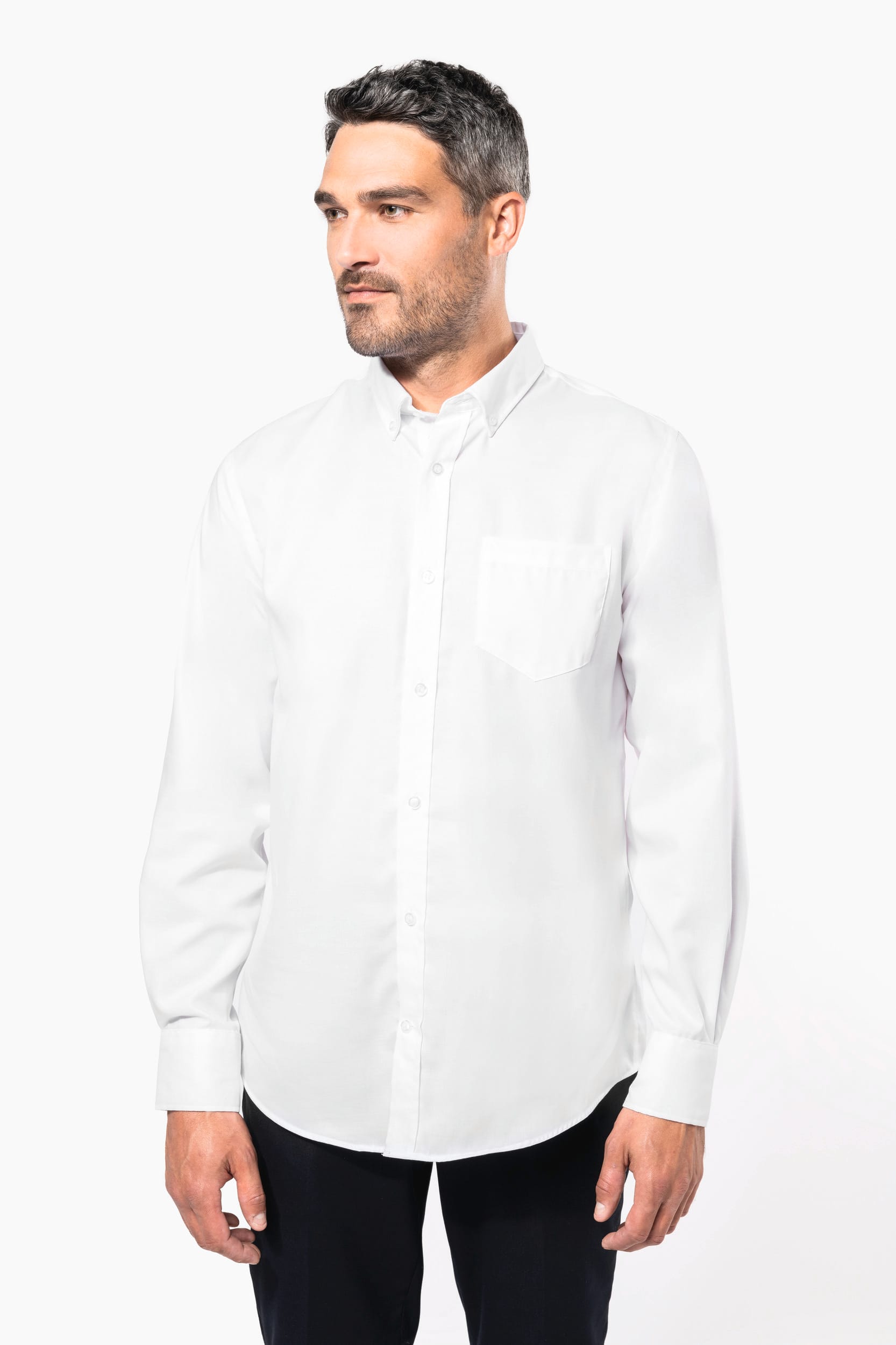 Camisa no-plancha manga larga hombre