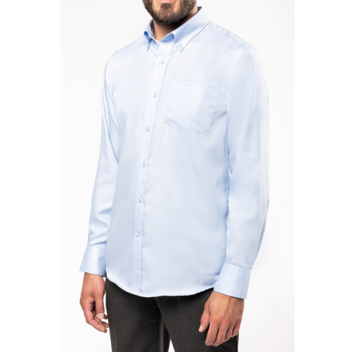 Camisa no-plancha manga larga hombre